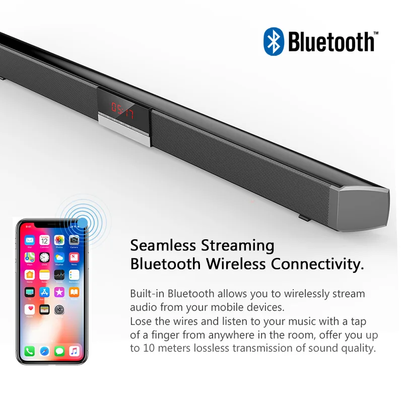 Саундбар XGODY Bluetooth колонка стерео динамик с объемным звуком ТВ USB Aux In коаксиальный