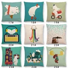 Новейший Забавный чехол для подушки с изображением милых животных, хороших друзей, кошек, птиц, полярного медведя, жирафа, крокодила, красочная наволочка