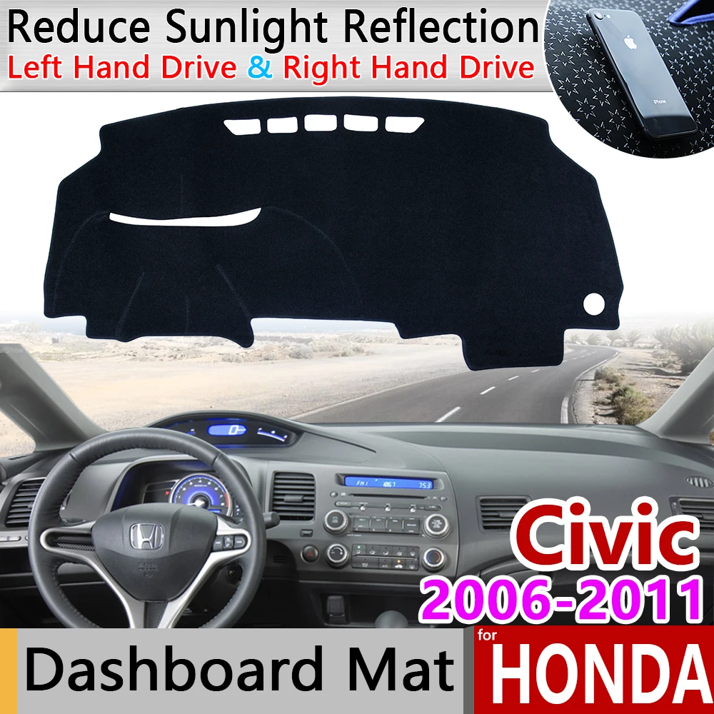Для Honda Civic 8 2006 ~ 2011 Противоскользящий коврик на приборную панель солнцезащитный