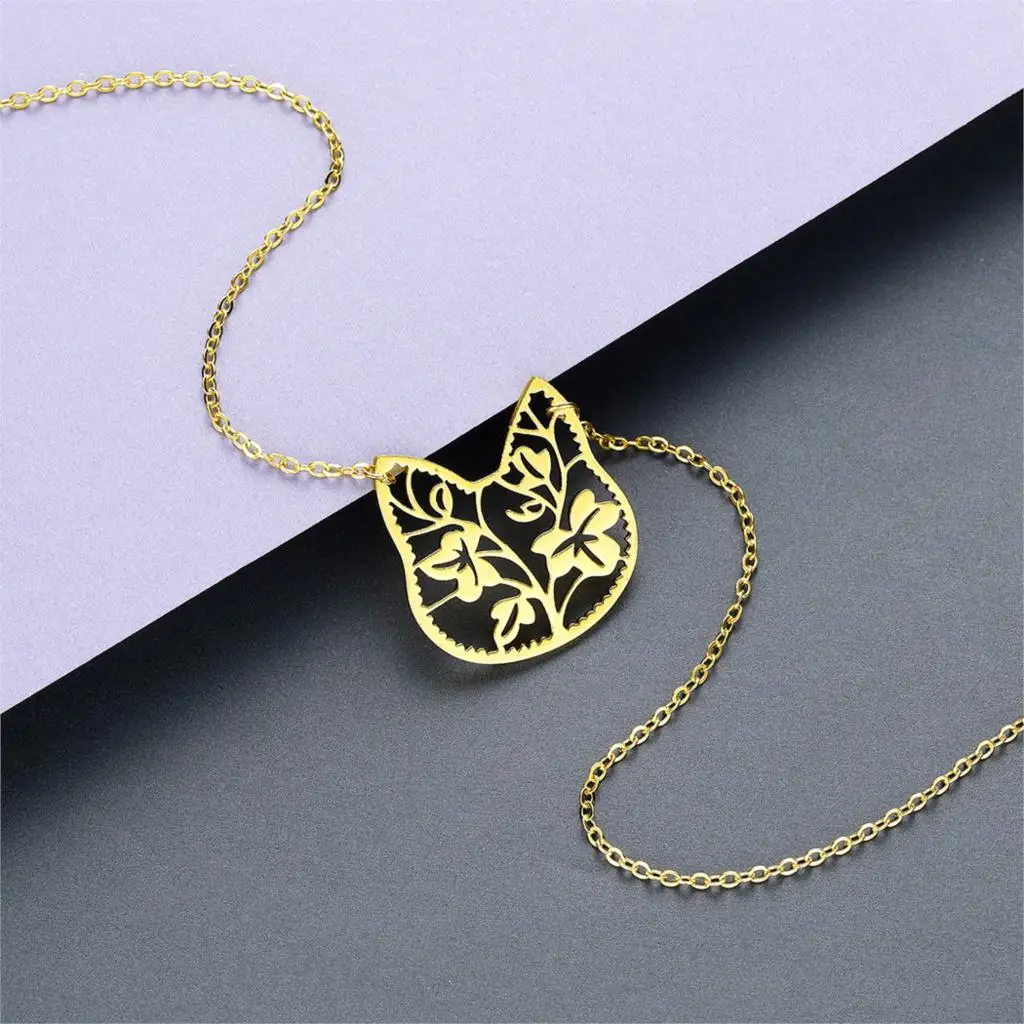 Kinitial 2019 модные ожерелья с подвесками в виде милых кошек ожерелье листьями ветка