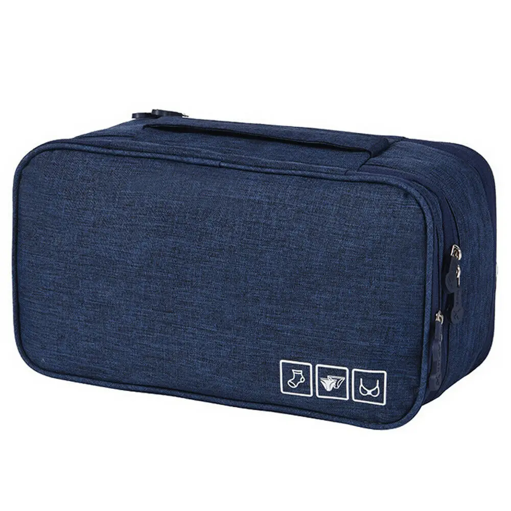 Navy Blue Бюстгальтер Нижнее белье ящик дорожные Органайзеры для хранения разделители коробка сумка носки трусы тканевый чехол Одежда гардероб аксессуары Принадлежности - Цвет: Navy Blue