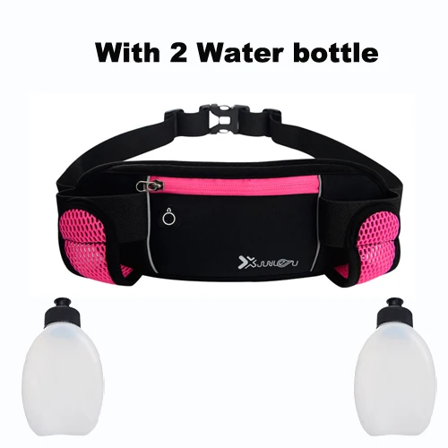 with 2 water bottle Поясные Сумки для бега, 2 бутылки для воды, для походов, фитнеса, мужчин и женщин, для спортзала, легкие поясные сумки, женские спортивные поясные сумки - Цвет: with 2 water bottle