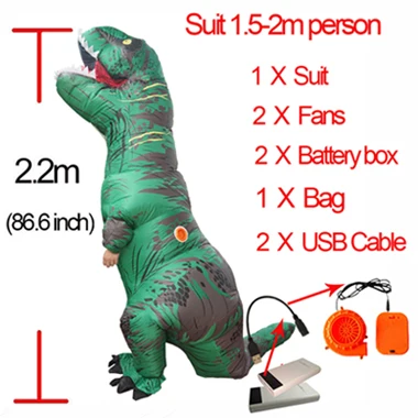 Green Purim взрослый надувной t rex костюм динозавра Юрского мира Хэллоуин косплей вечерние надувной t rex костюм для мужчин и женщин - Цвет: Green