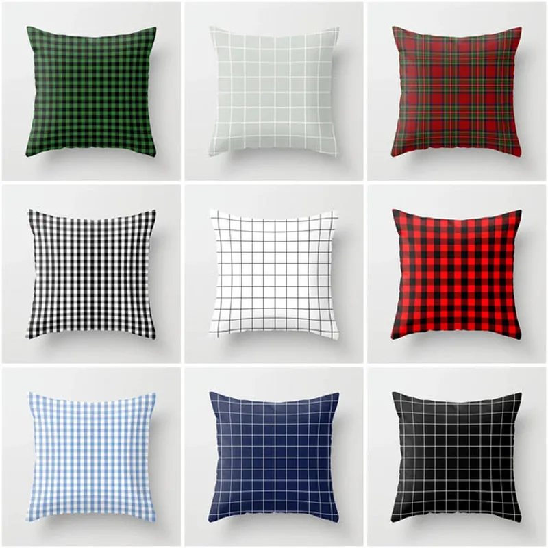 

Factory direct polyester lattice sofa pillowcase home living room decoration cushion cover car office pillow cushion cover