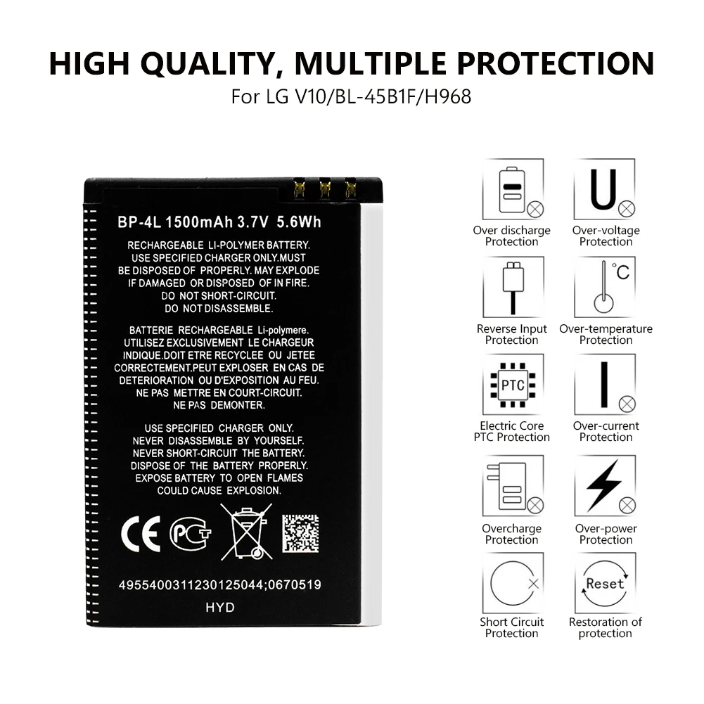 Смартфон BP 4L литий полимерный аккумулятор для телефона 3 7 v 1500mah Nokia E61i E52 E55 E6 E63 E71 E72