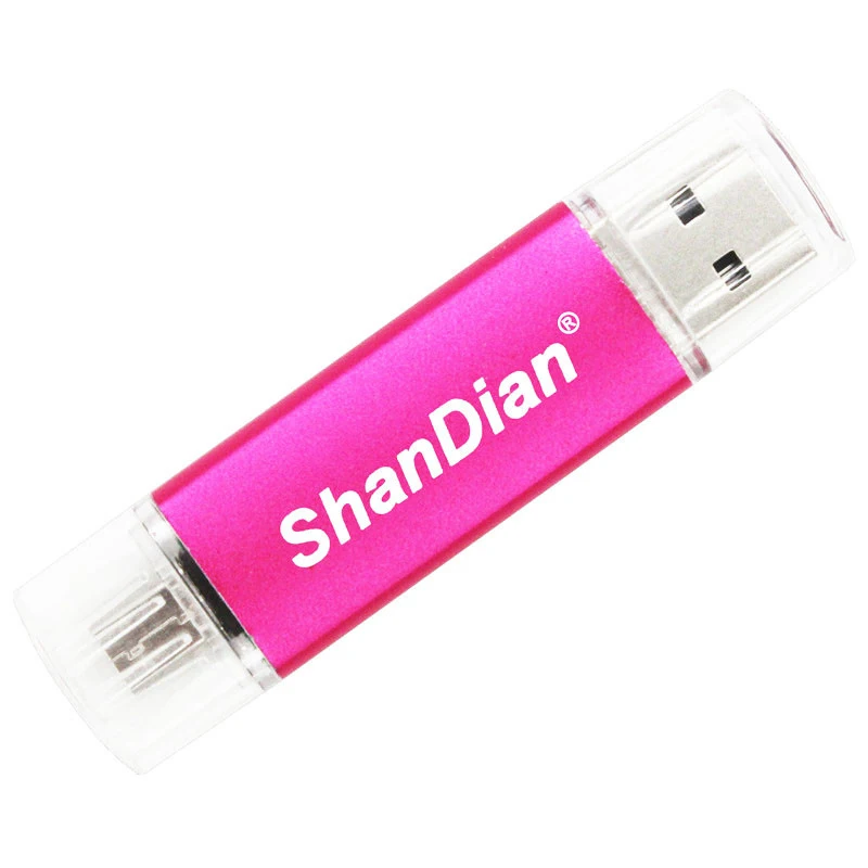 Pink SHANDAIAN, мини USB флеш-накопитель, OTG, смартфон, флешка, 64 ГБ, 8 ГБ, 16 ГБ, 32 ГБ, 4USB флешка, планшет, ПК, флешка, USB внешний накопитель - Цвет: Pink