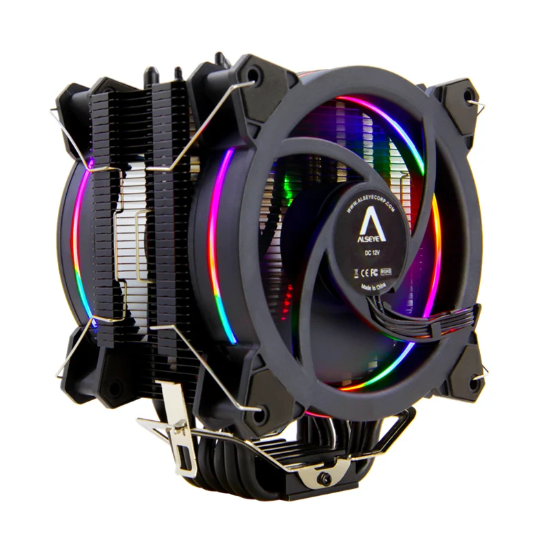 ALSEYE H120D кулер для процессора RGB вентилятор 120 мм ШИМ 4 Pin 6 тепловые трубки кулера для LGA 775 115x1366 2011 AM2+ AM3+ AM4