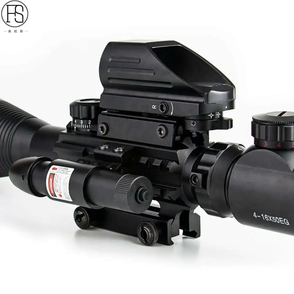 Новый 4 16X50EG красный зеленый с подсветкой прицел для винтовки охотничий рефлекс