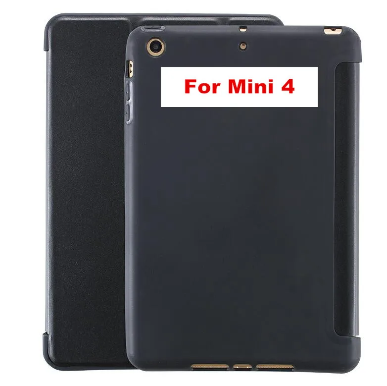 Black for mini 4 YWEWBJH Роскошный ультра тонкий магнитный Смарт-флип-Стенд PU кожаный мягкий чехол для iPad Mini 2 3 4 Силиконовый мягкий чехол - Цвет: Black for mini 4