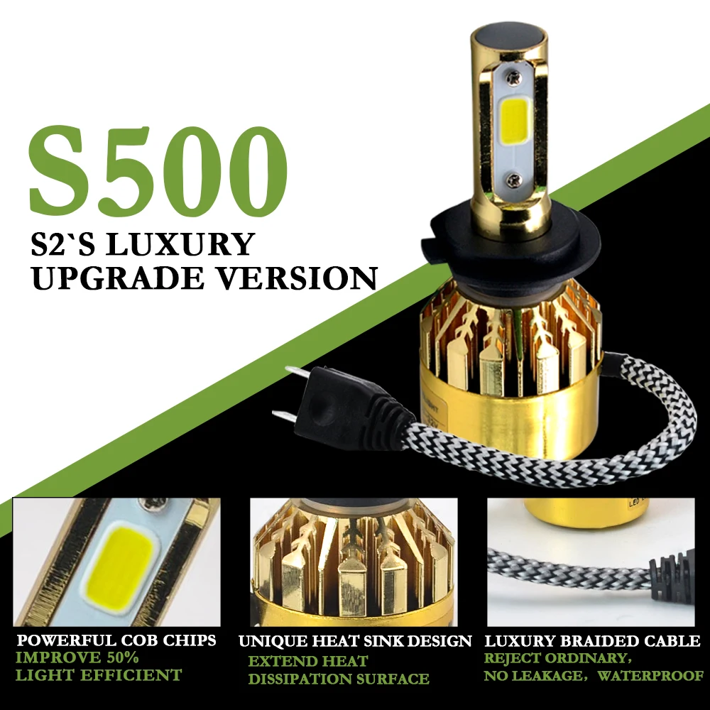 2 шт. Авто H4 Led H7 H1 H3 H11 H8 H9 9005 HB3 9006 HB4 автомобильные лампы для передних фар Hi/короче