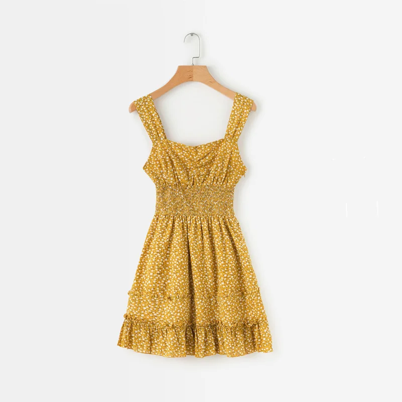 Летнее женское платье Повседневное на бретельках с цветочным принтом|Женские