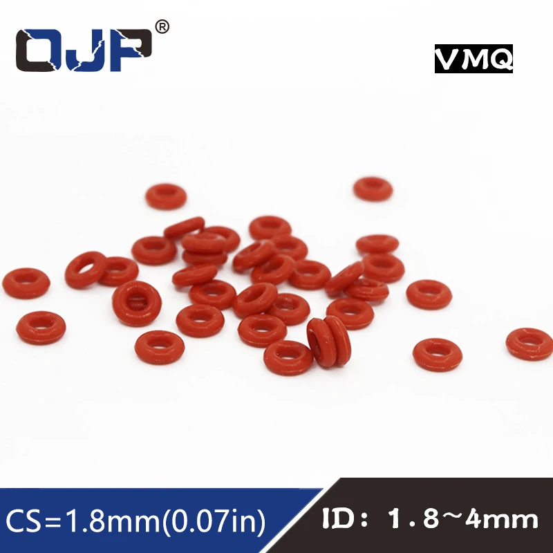 10 шт./лот силиконовые кольца силиконовые/VMQ O ring1.8mm толщина ID1.8/2/2.24/2.5/2.8/3.15/3.55/3.. 75/4
