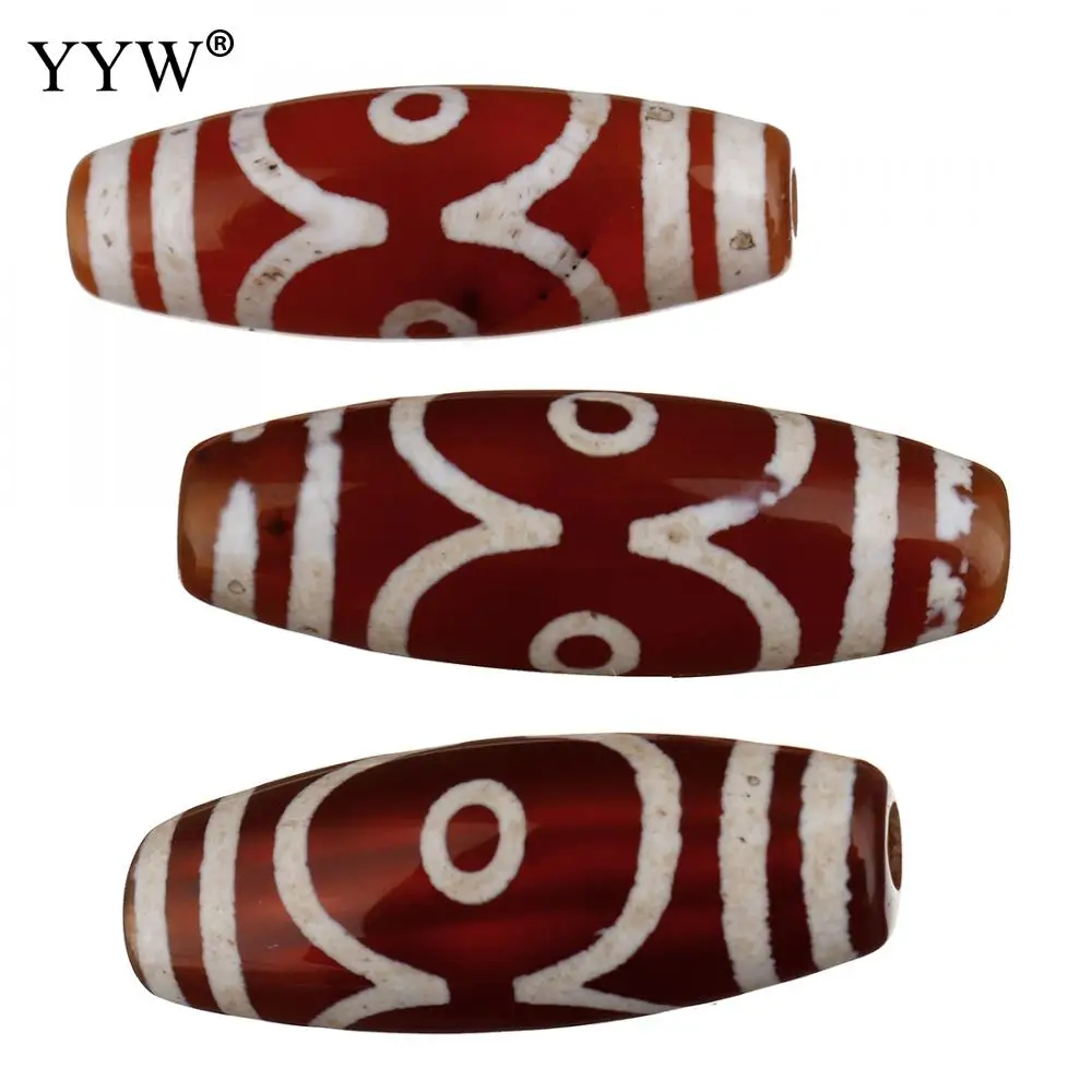 

Natural Tibetan Agates Dzi Beads three-eyed Stone Beads 28x10x10mm Hole Approx 2.5mm 5PCs/Lot Sold By Lot