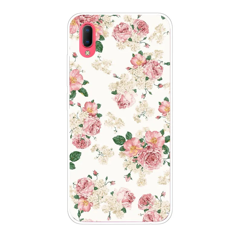 Чехол Vivo Y93 Y93S силиконовый чехол с цветком мягкий из ТПУ для защитные мешки