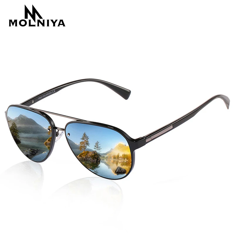 Мужские и женские поляризационные солнцезащитные очки TR90 классические круглые