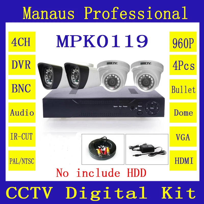 Ик ночного видения ахд 960 P IP 2 шт. купольная камера металл HD 4CH DVR проводная систему