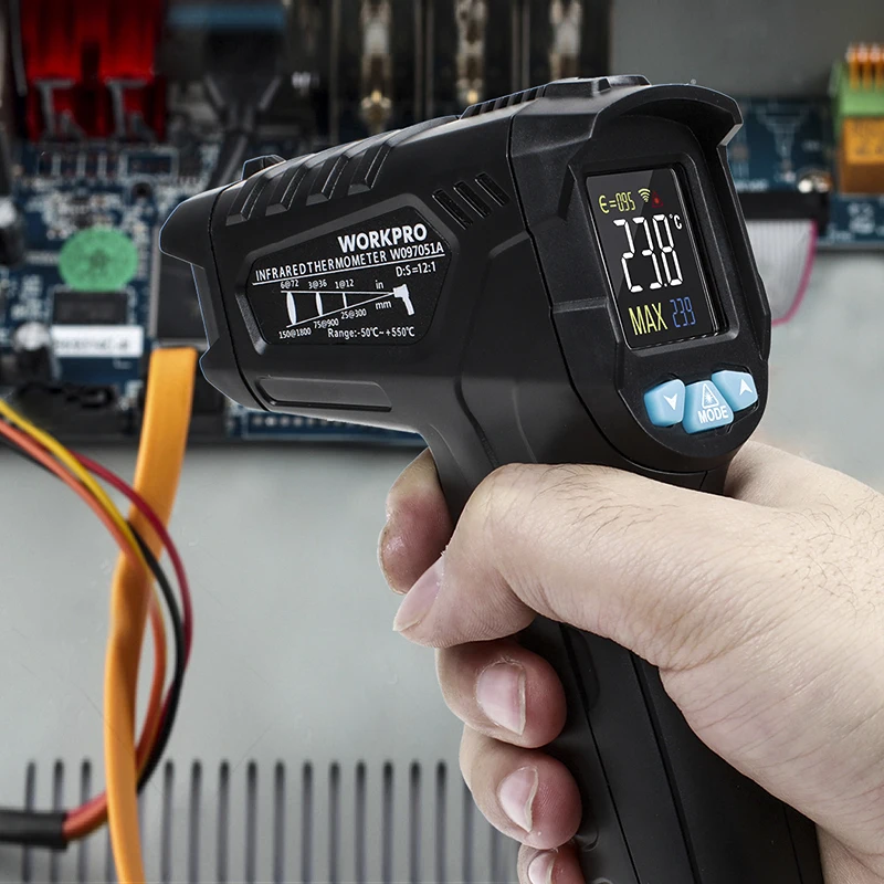 WORKPRO цифровой термометр измеритель влажности инфракрасный гигрометр лазерный