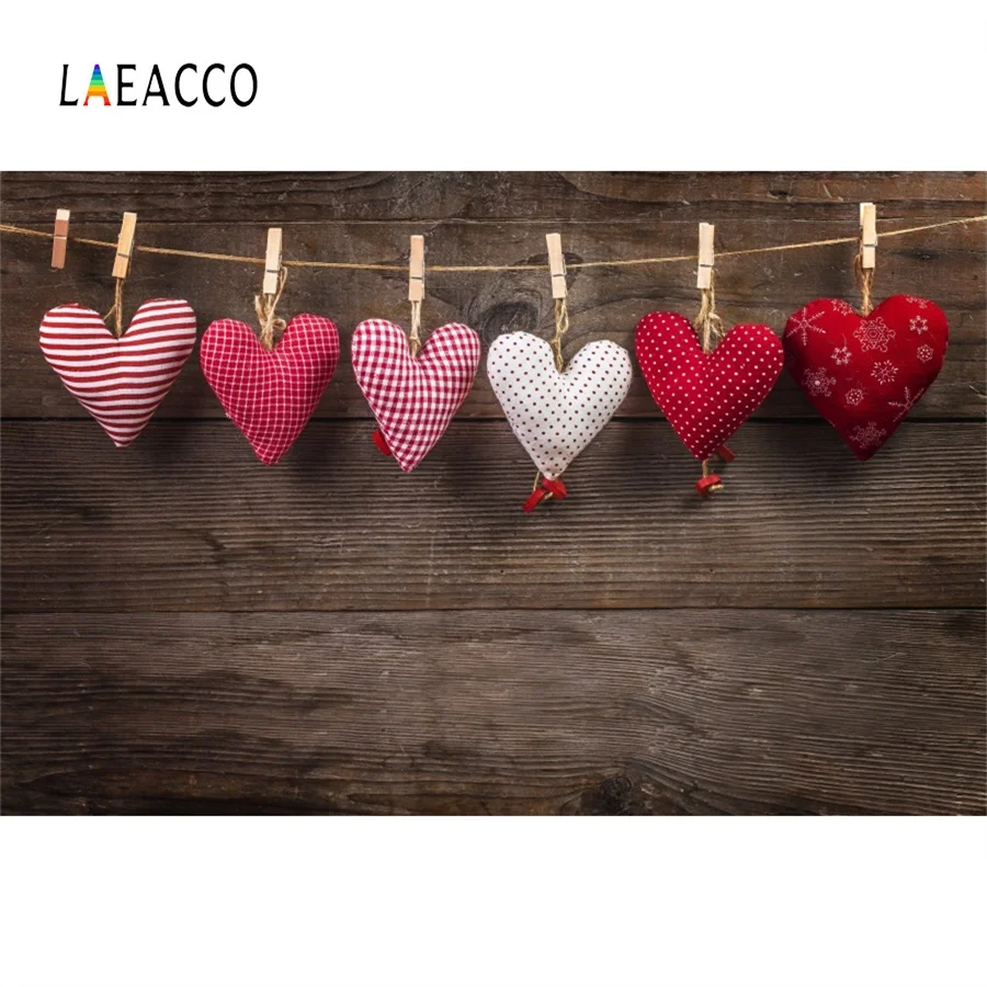 Laeacco любовь сердце деревянные доски Happy День Святого Валентина сцена