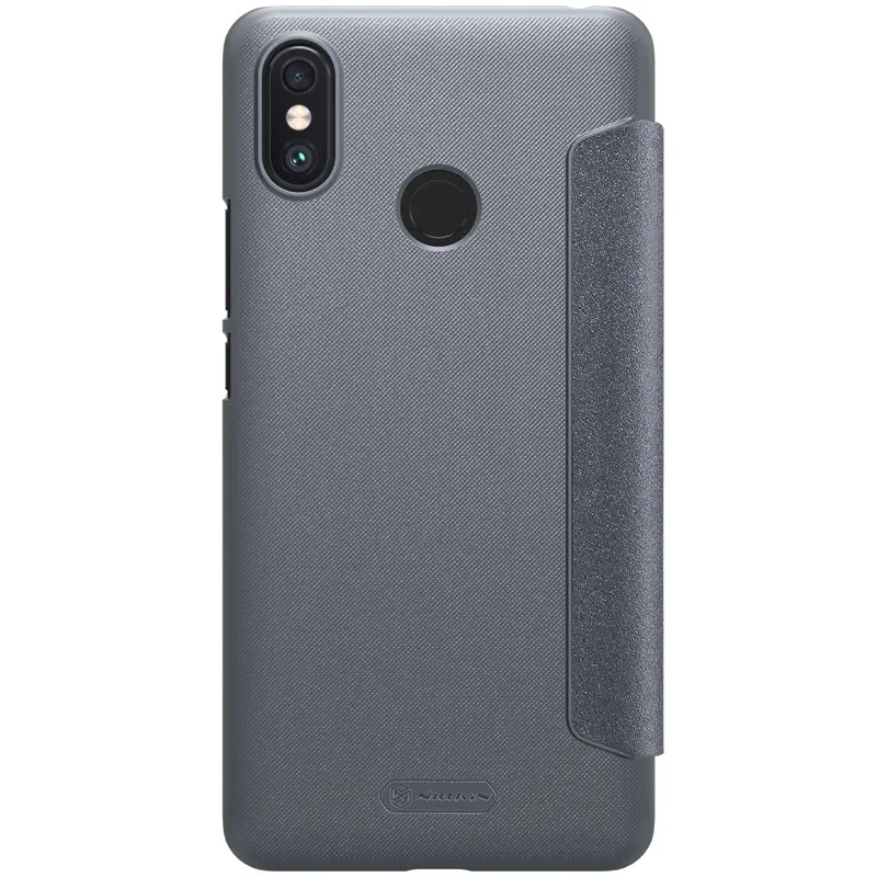 Dark Grey NILLKIN Sparkle flip PU+PC Leather hard plastic back cover case Xiaomi Mi Max 3 / max3 phone cases with sleep wake up 6.9"" inch - Цвет: Dark Grey