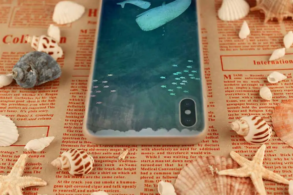 Чехол для телефона s силиконовый мягкий чехол для iPhone 11 Pro X XS Max XR 6 6S 7 8 Plus 5 4S SE милый чехол с акварельным Китом аниме