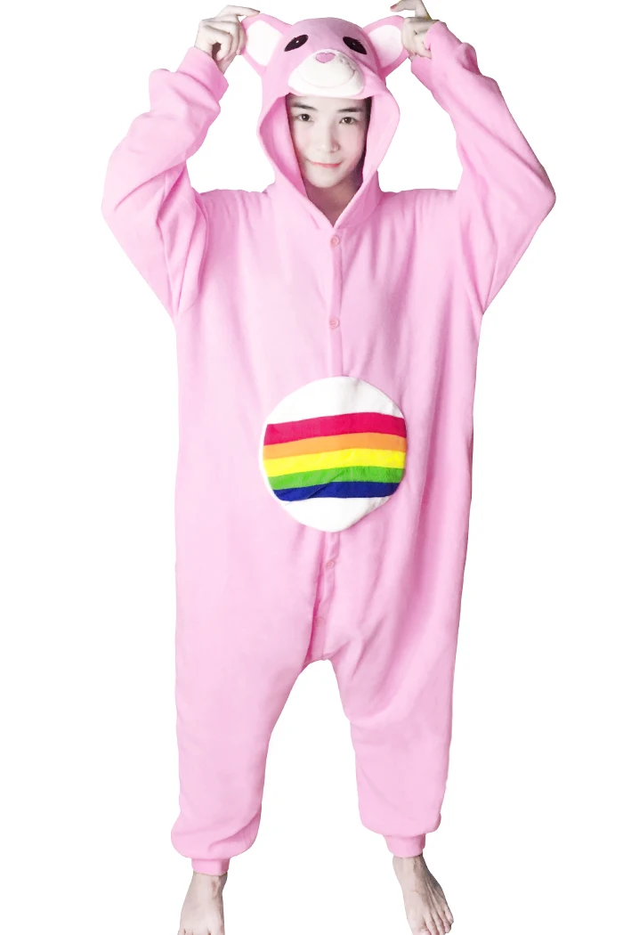 Новинка зимы спальный костюм для взрослых мультфильм животных Радуга медведь