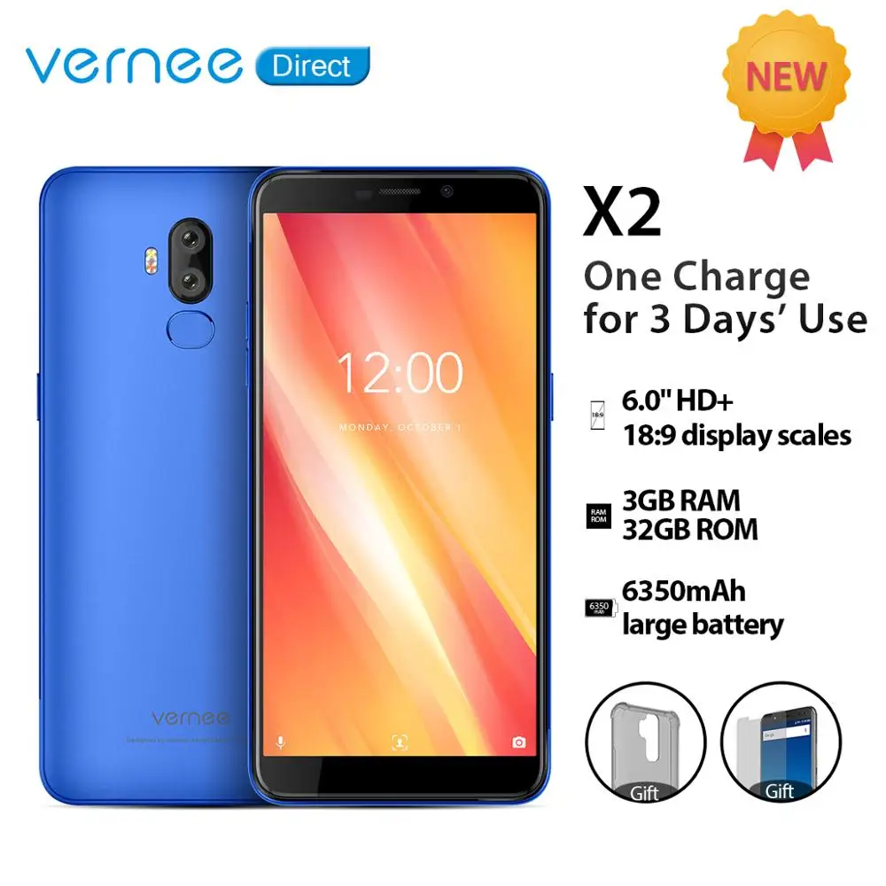 Vernee X2 мобильный телефон 3 Гб ОЗУ 32 ПЗУ экран 6350 дюйма 6 0 мАч|Смартфоны| |