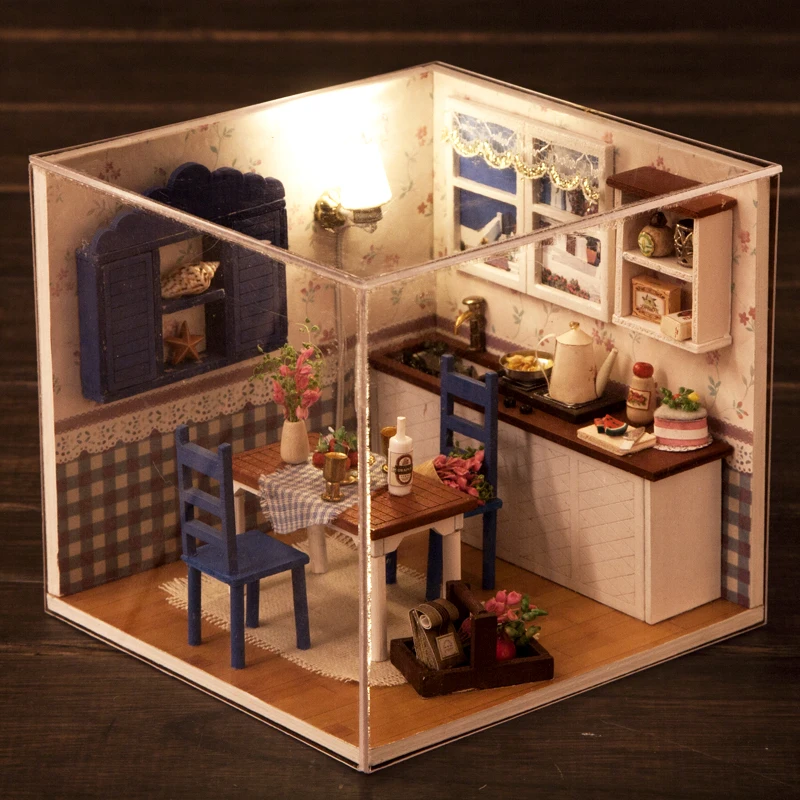 Теплая кофейная кукольная мебель 3D Миниатюрный Кукольный домик игрушки для
