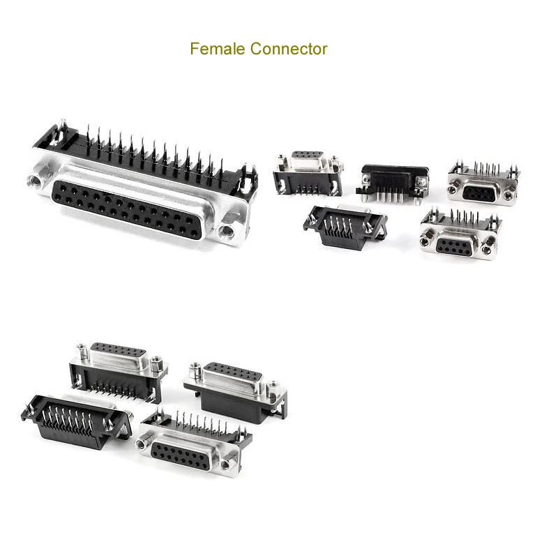 5 шт. DR9 DR15 DR25 DR37 9/15/25/37 Pin 90 градусов гнездовой разъем D sub PCB монтажный DB9 DB15 DB25 DB37|db9