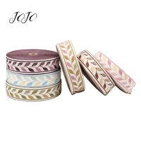 jojo bows 35mm grosgrain ribbon leaf embroidery for needlework diy hairbow party decoration gift wrapping apparel material