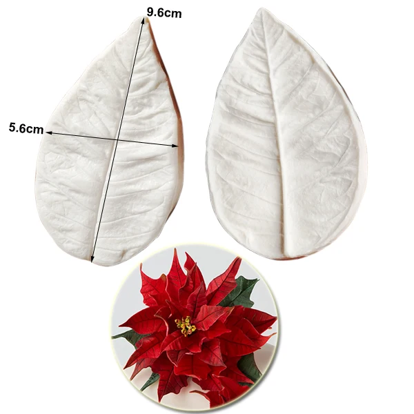 Poinsettia рождественские цветочные лепестки Veiner и резак силиконовая форма для