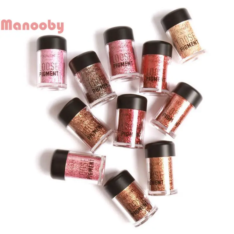 Manooby, разноцветные тени для век, рассыпчатая пудра, пигмент, косметика, свободные губы, глаза, сияющий макияж для женщин, красота, макияж