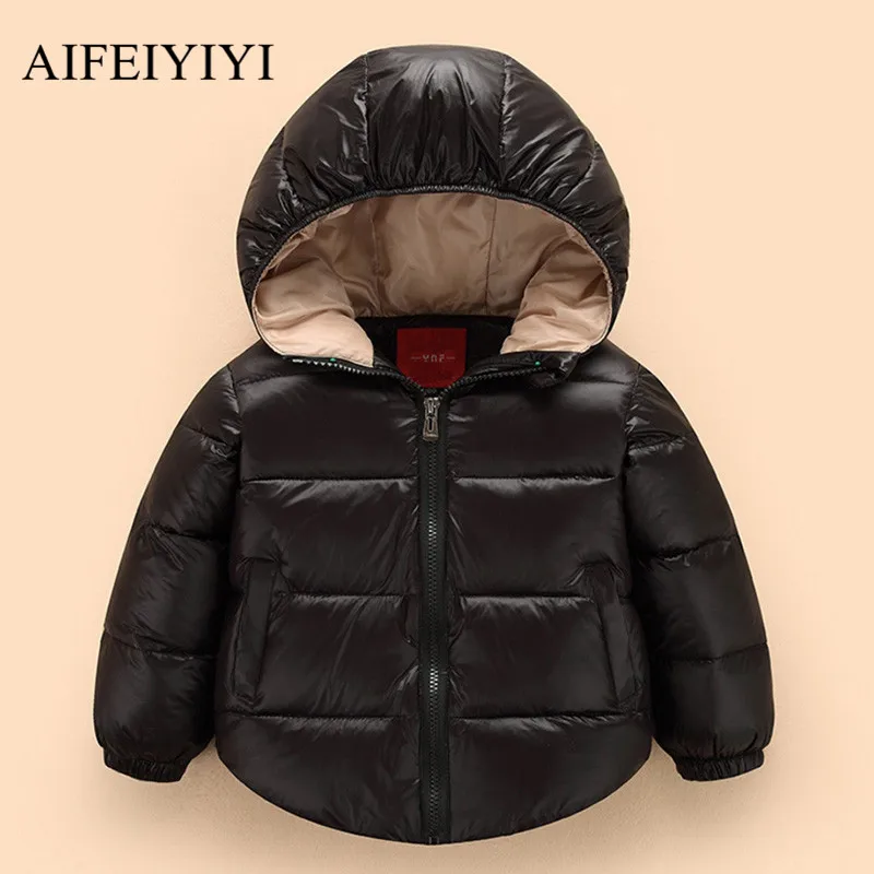 AIFEIYIYI Children's Winter Jackets Clothing Kids Girls Boys Short White Duck Down Thick Solid Color Warm Padded Coat XT2016 |