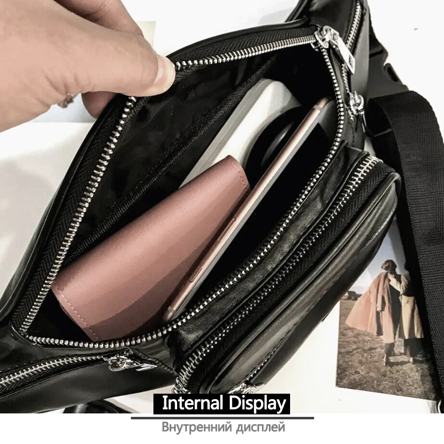 TANGYUE цепи сумка Для женщин женская Грудь Crossbody кожаная 2018 маленький черный sac femme