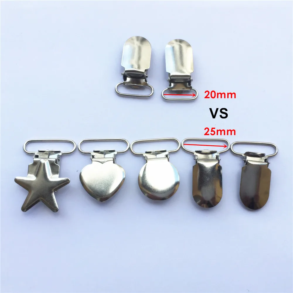 

1000pcs/lot 4/5'' 20mm Lead Free metal baby pacifier dummy chain holder clips suspender soother clips for 2.0cm ribbon