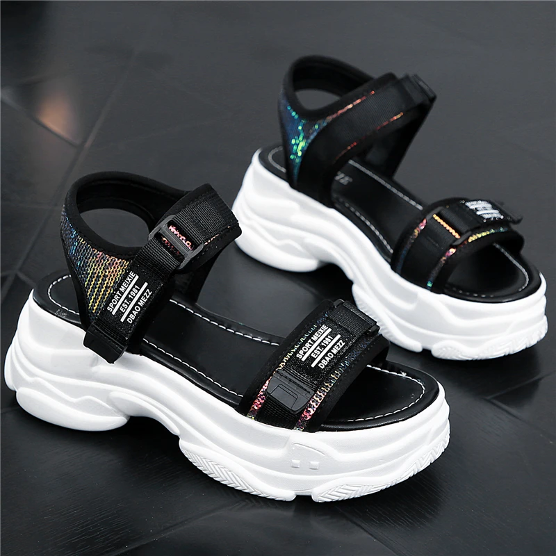 CPI 8CM High Platform Women's Sandals 2019 Fashion Summer Women Beach Chunky Sandal Casual Thick Soled Woman Shoes White A0-78 | Обувь