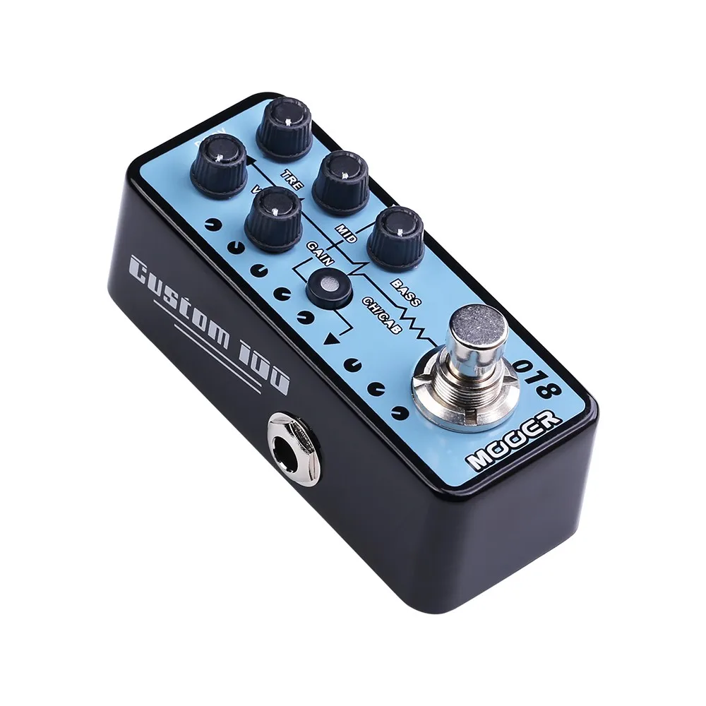 MOOER 018 на заказ 100 эффектов гитарная педаль высокого качества двухканальный Предварительный усилитель независимый 3 диапазона эквалайзер искажения гитарная педаль части