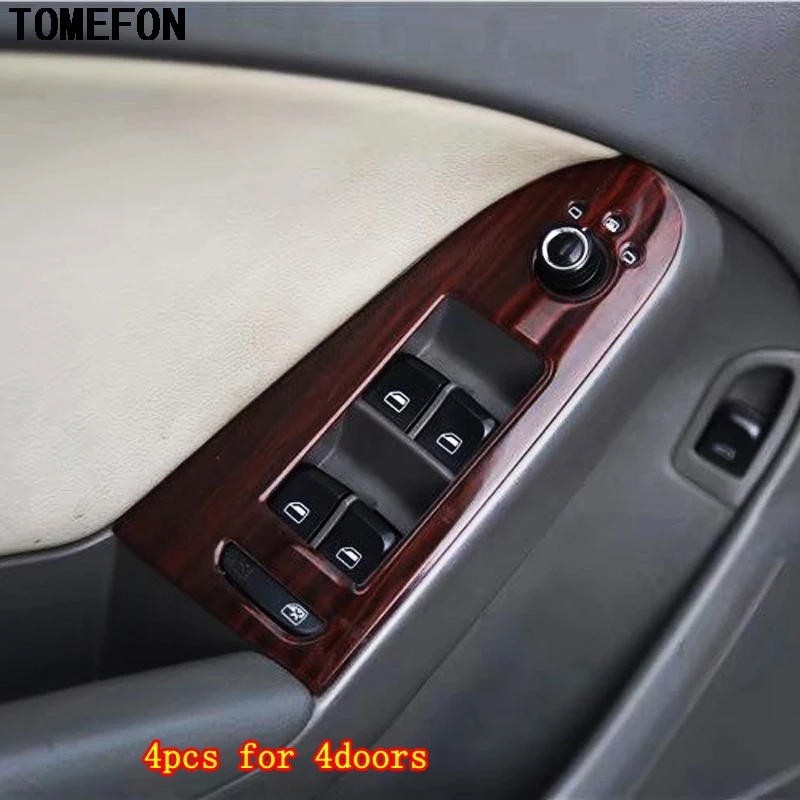 TOMEFON для Audi A4L A4 L 2009- ABS пластик деревянная краска внутренние детали оконный переключатель ручка Отделка Передняя передача Шиф панель Крышка