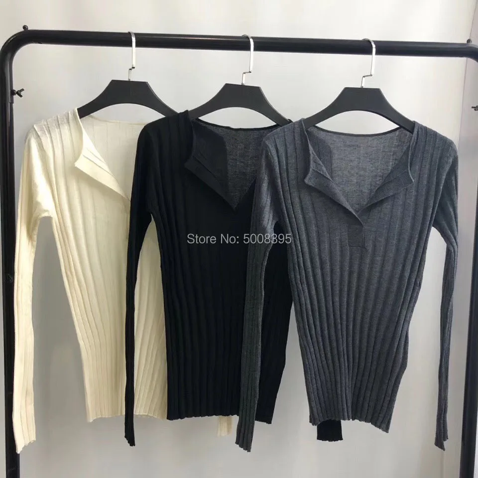 Трикотажный Свитер Avresa с V-образным вырезом и длинными рукавами белый серый