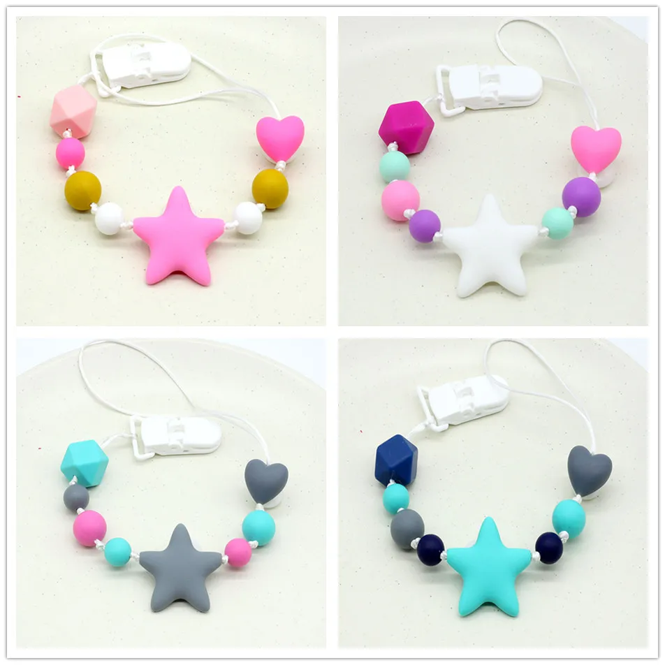 Персонализированные силиконовые зажимы для соски прорезывателя с безопасными