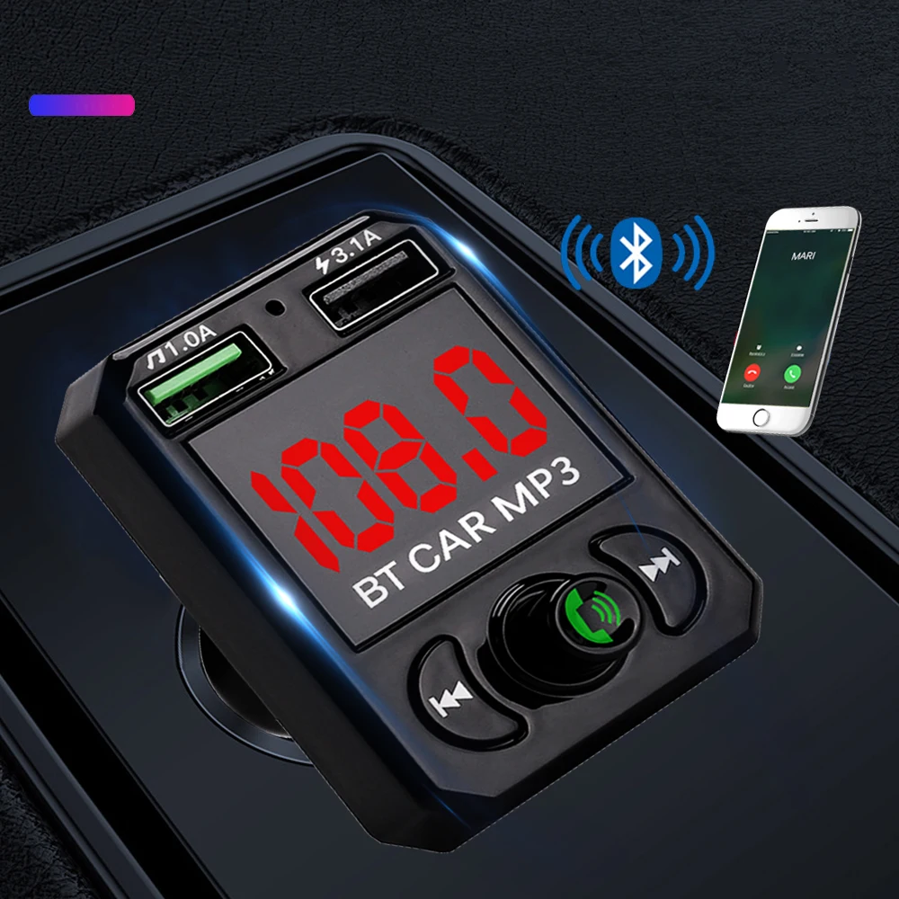 FM трансмиттер JINSERTA автомобильный с Bluetooth 2 USB порта 3 1 А|FM-трансмиттеры| |