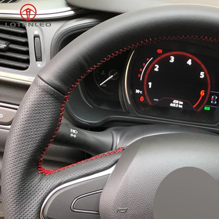 LQTENLEO черная искусственная кожа DIY крышка рулевого колеса автомобиля для Renault Kadjar Koleos Megane Talisman Scenic Espace