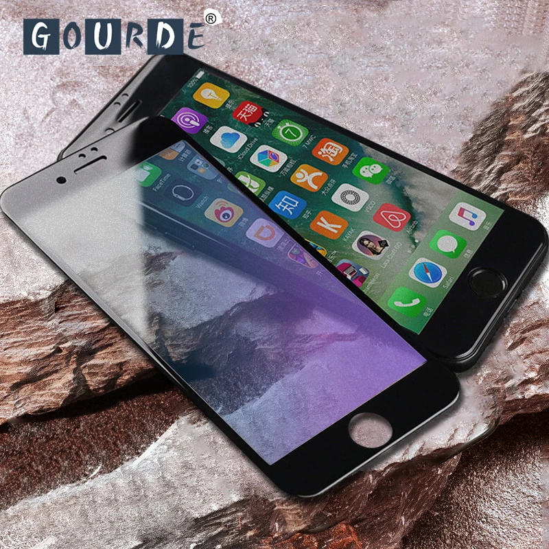 Gourde 3D Матовый Анти синий свет закаленное стекло для iPhone X 6s plus Полный закругленный