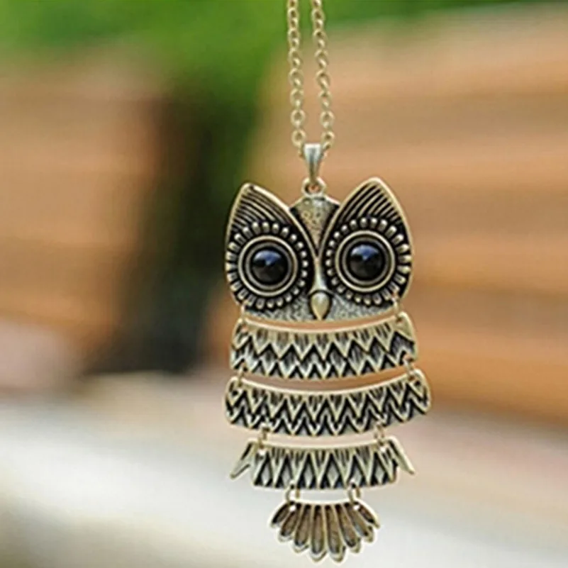 Винтажное ожерелье для женщин с подвеской в виде совы пера сердца бабочки кота