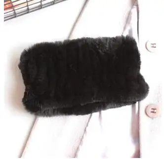 Шарф-кольцо женский вязаный 2019 настоящий мех кролика теплый мягкий эластичный из