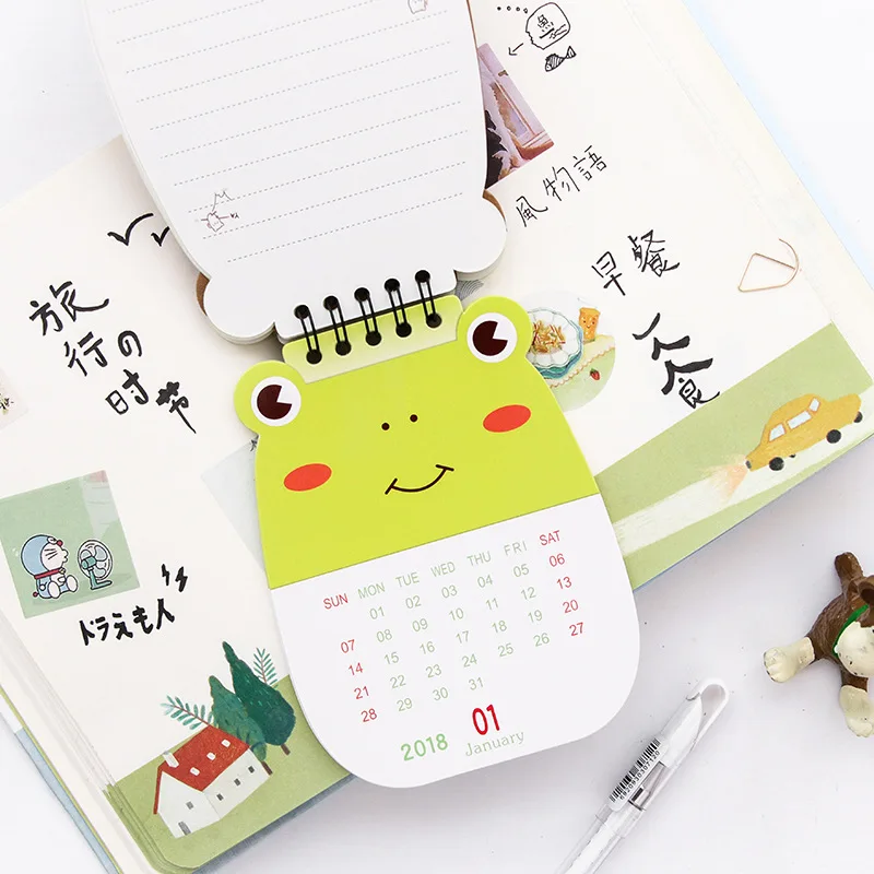 2018 год Новый Cat Panda DIY мультфильм мини настольных Бумага Календари ежедневно