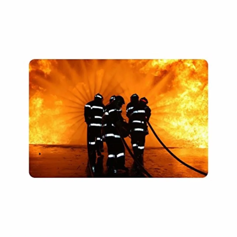 

23.6"(L) x 15.7"(W),3/16" thickness, Firefighters Fireman and Fire Indoor/outdoor Floor Mat Doormat