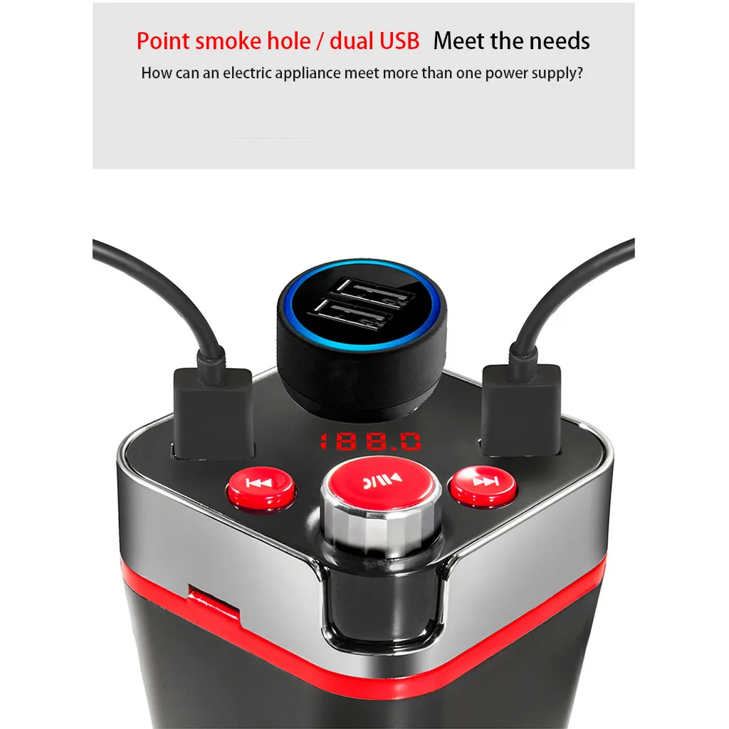 Беспроводной fm-передатчик Hands Free Bluetooth Радио адаптер автомобильный mp3-плеер 3.4A