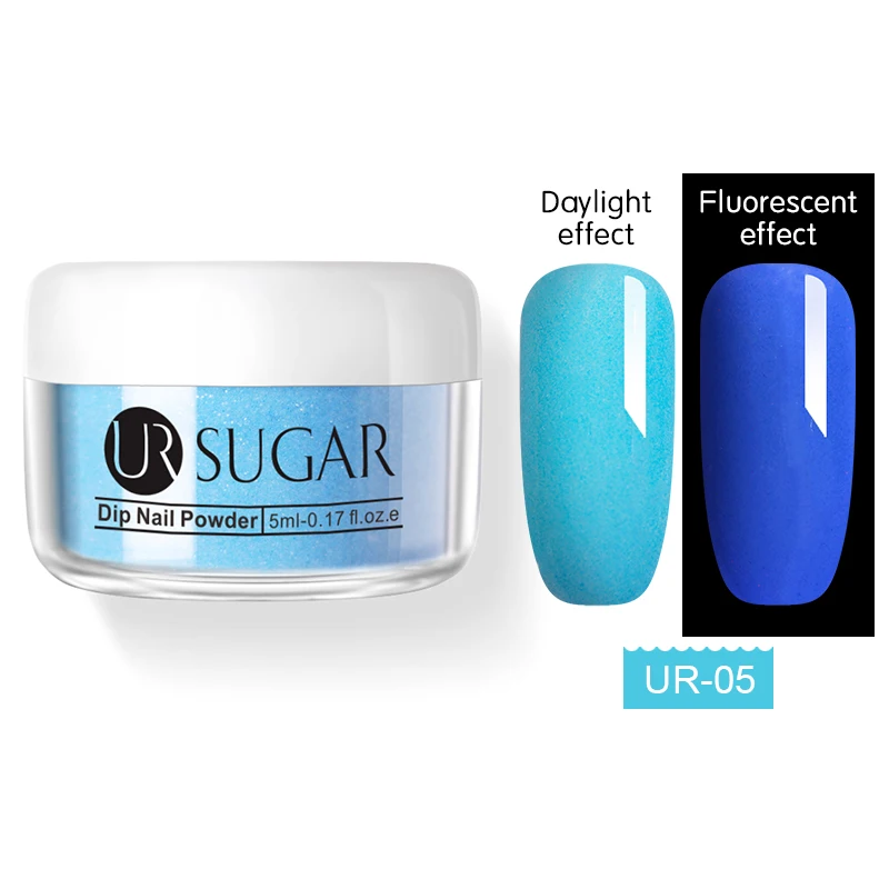 UR-05 Ur Sugar погружение флуоресцентная пудра Пыль неоновый дизайн для ногтей украшения без лампы вылеченные маникюрные ногти блеск Dip Kit 5 мл - Цвет: UR-05