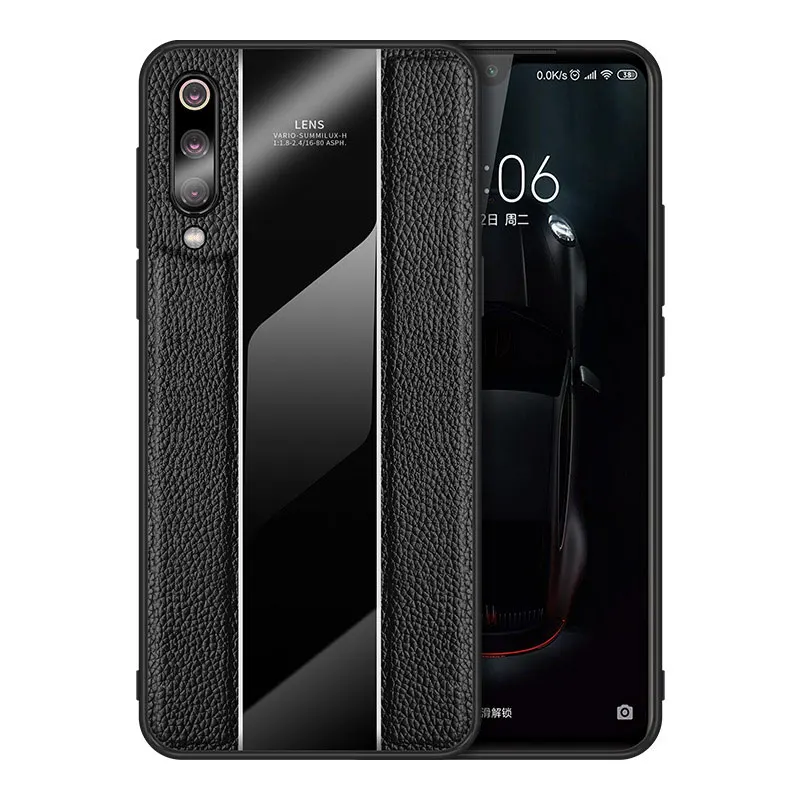 For Xiaomi Mi 9 Case Genuine Leather Phone Bag SE Porsche Design TPU Edge Glass Cover Mi9 |