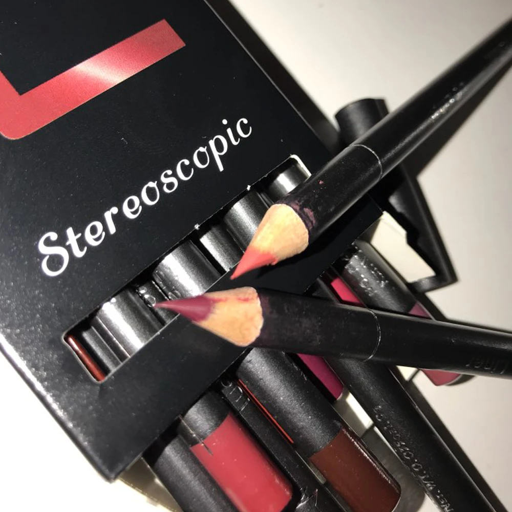 12 Colors/Set Stylish Sexy Matte Stick Lipliner Lip Liner Pencil Lipsliner Pen Set Beauty Makeup Cosmetic waterproof | Красота и